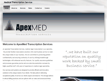 Tablet Screenshot of apexmedtranscription.com